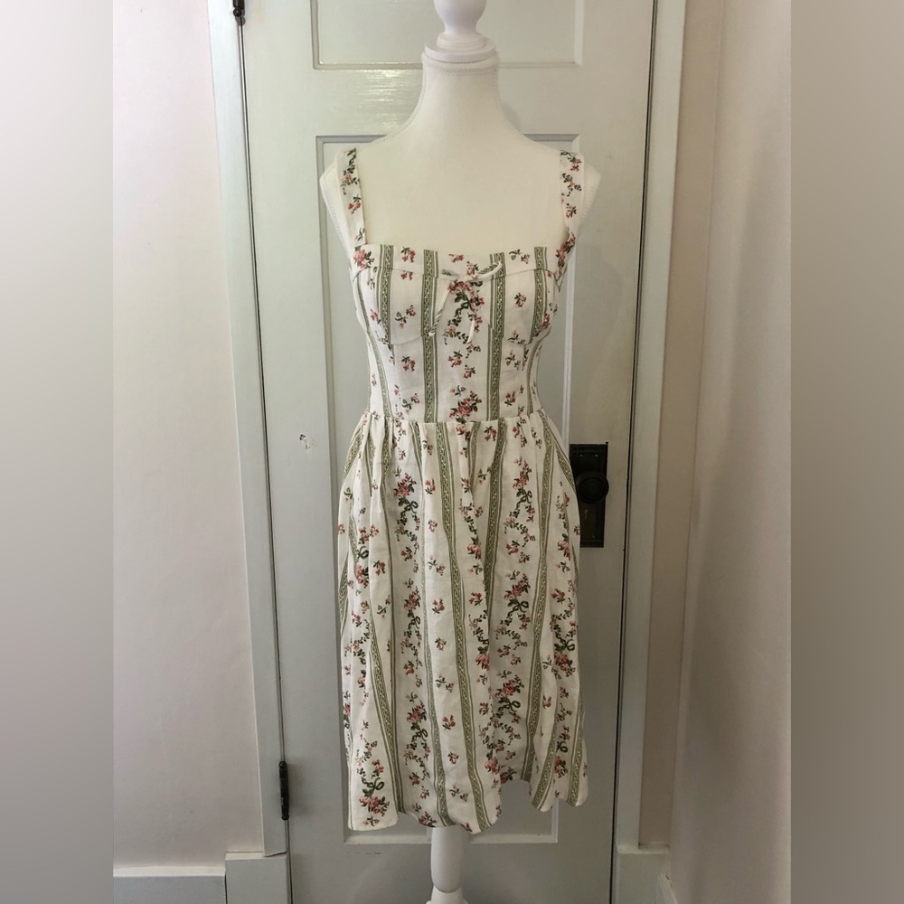 Reformation White Floral Midi Dress